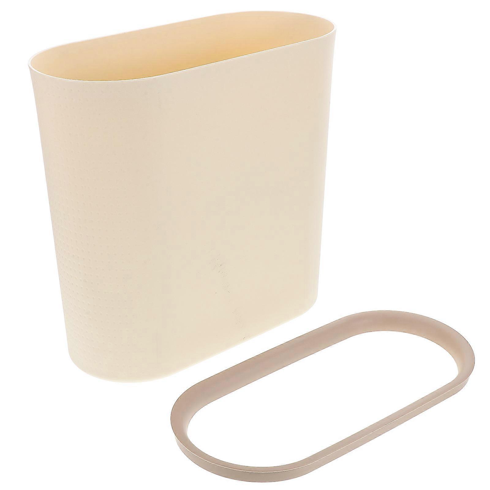 Living Room Trash Can Plastic Garbage Bin Sleek Design Press Ring Feature 1Set