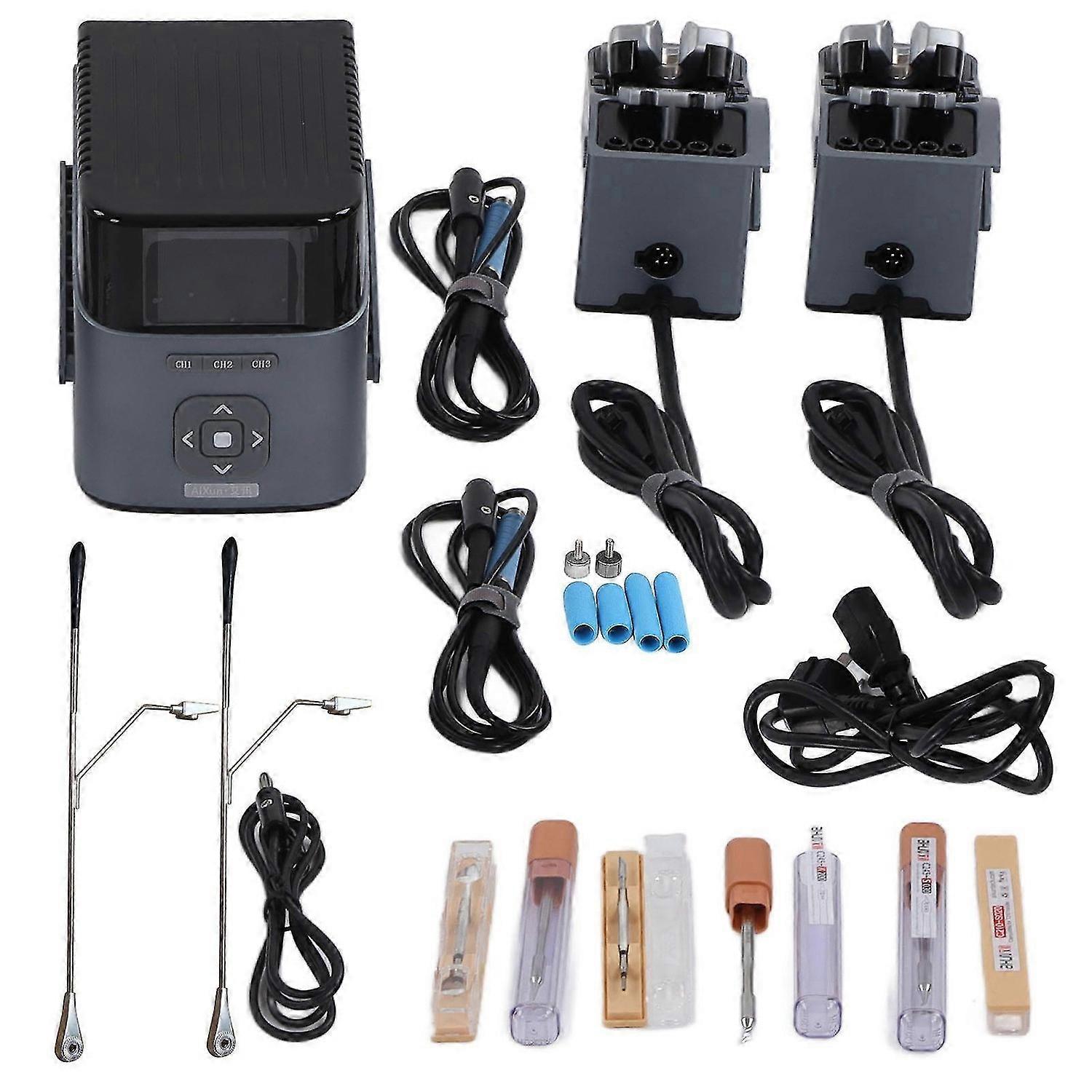 Dual Station Intelligent Soldering Station HD LCD Display Soldering Iron Station for T210 T245 Handle AU Plug 220V