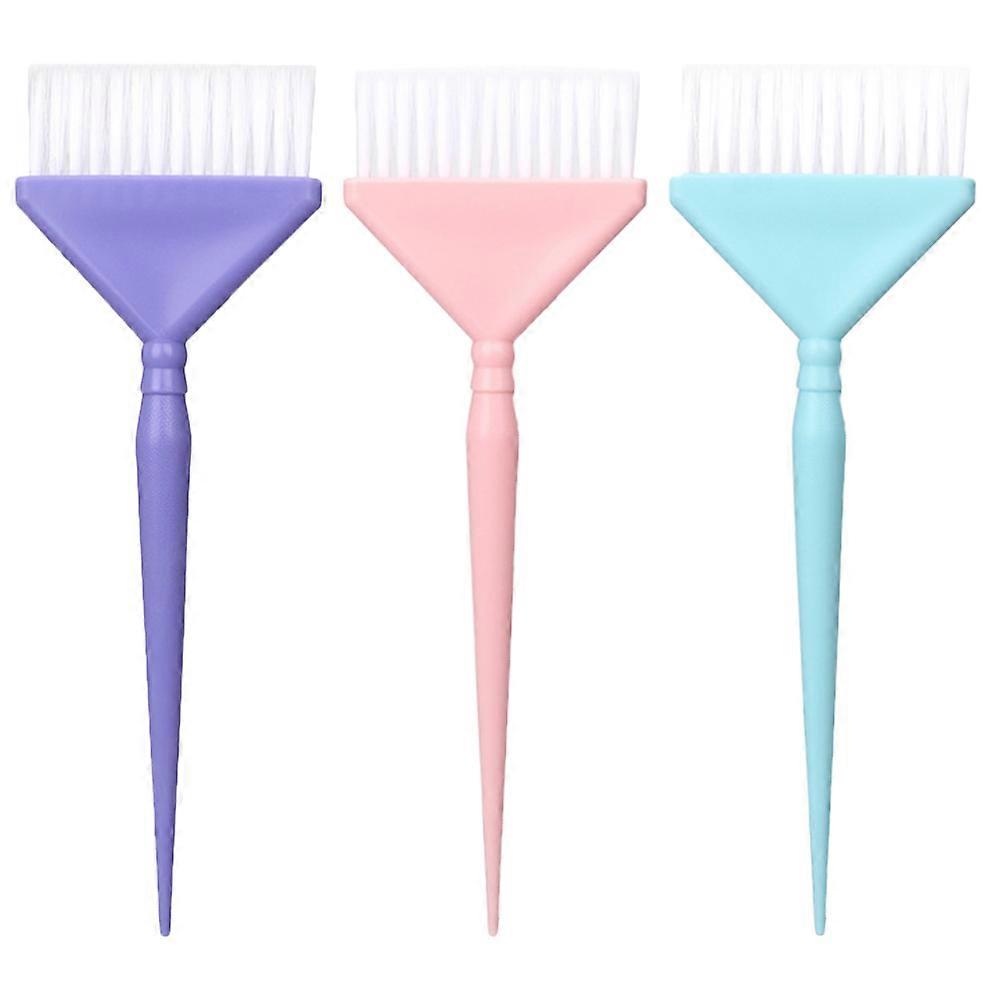 3pcs Soft Bristle Hair Dye Brush Set – Hair Coloring Applicator for Home & Salon Use, Precise Highlighting & Mixing Tool