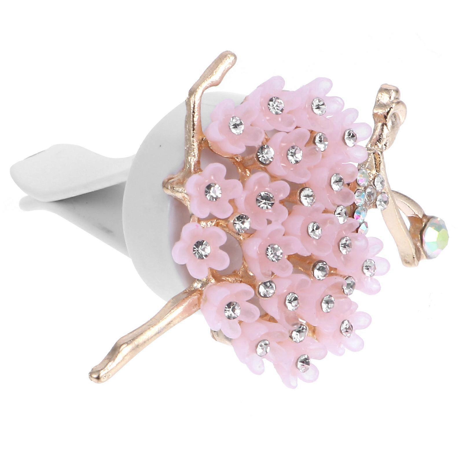 Pink Rhinestone Car Accessories Ballerina Girl Shape Air Freshener Aromatherapy Fatigue Relief 1Pc