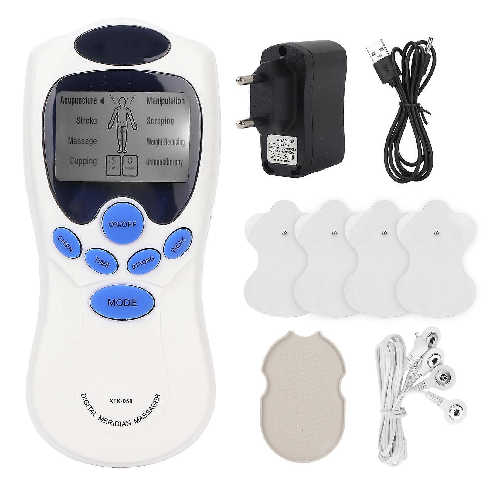 Muscle Stimulator Portable Mini Electronic Pulse Massager EMS Machine with 4 Pads
