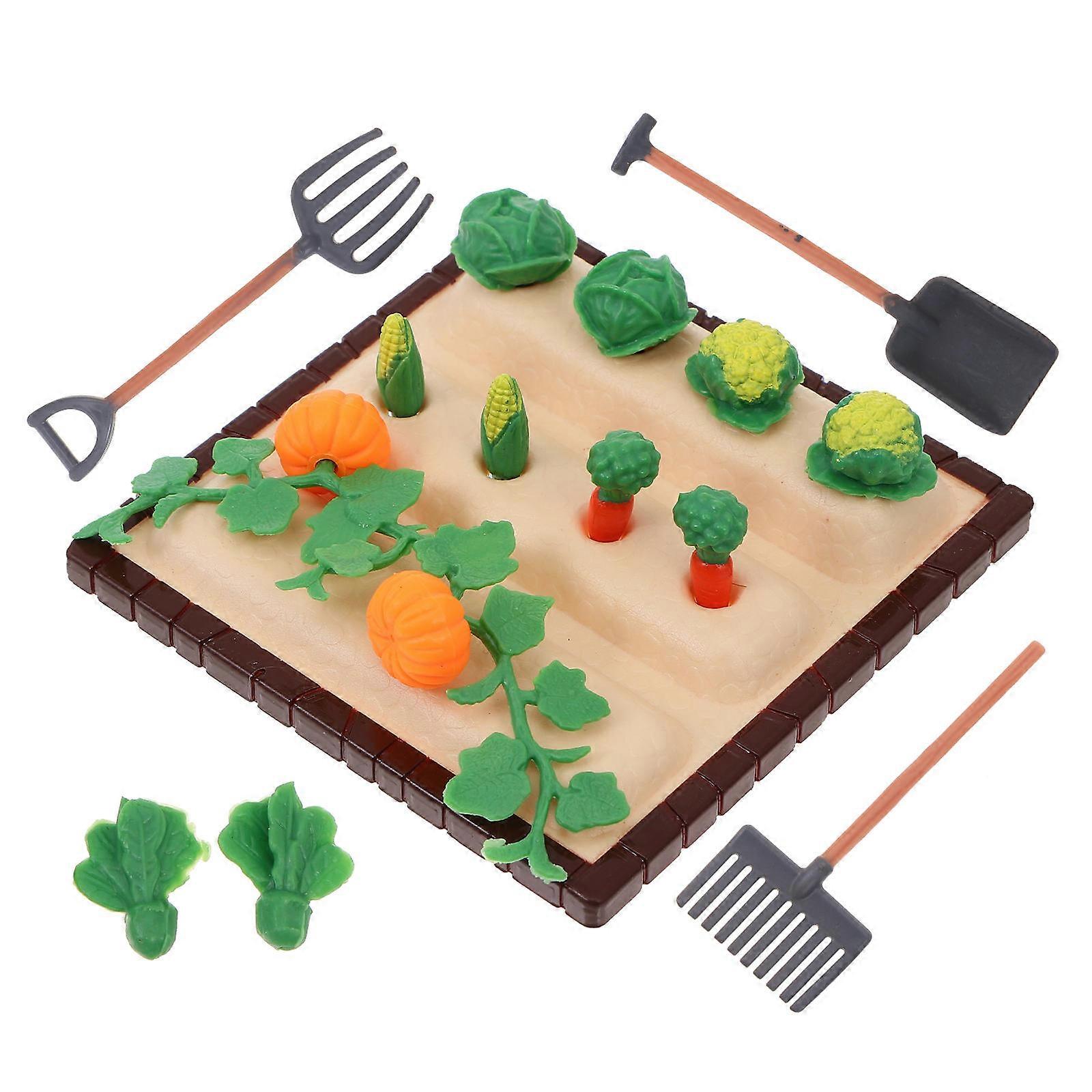 Assorted Color Mini Landscape Model Set for Decor Featuring Lifelike Vegetable Tools