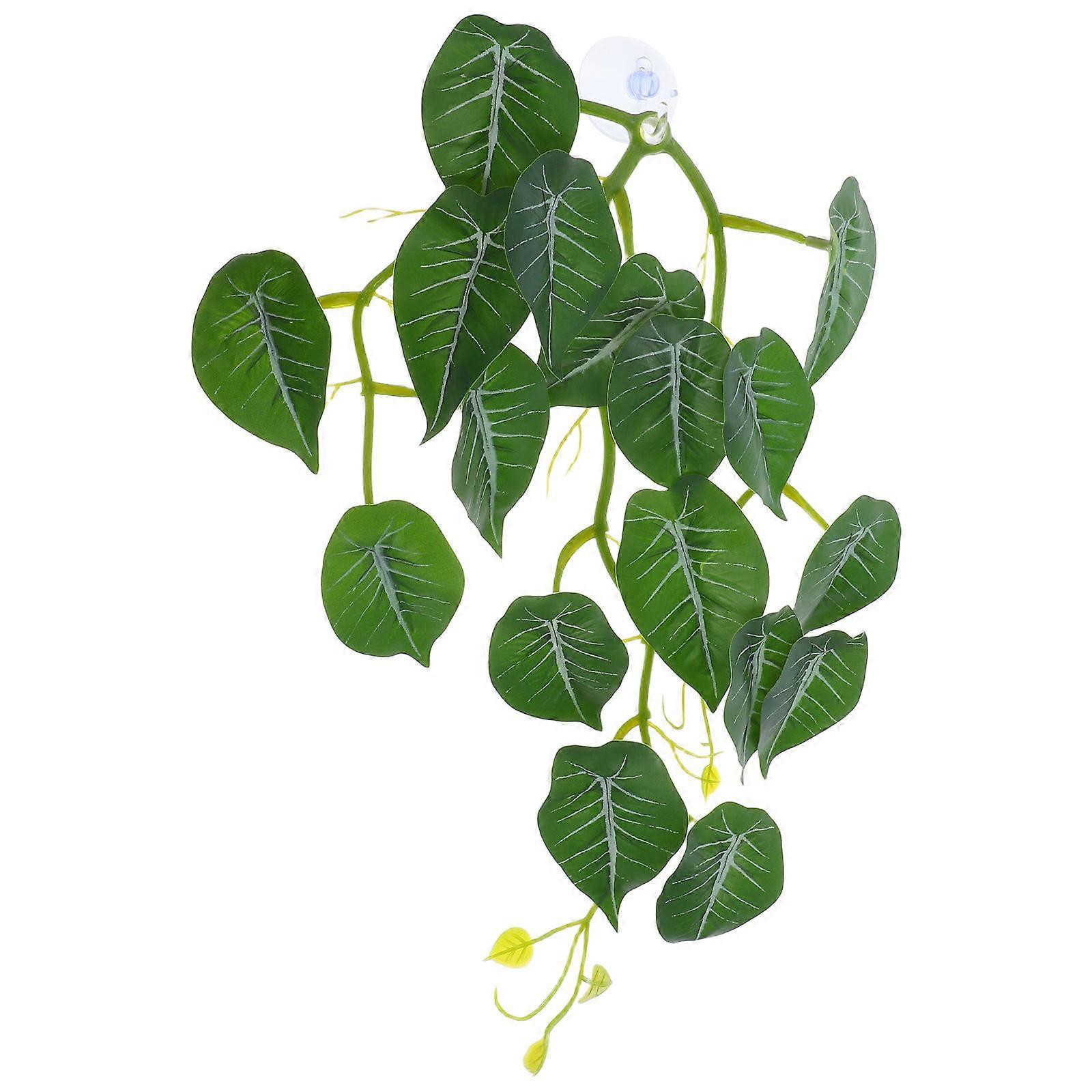 Artificial Reptile Plants with Suction Cups, Durable Climbing Decor for Terrariums and Lizard Tanks, Realistic Design for Home and Office Use