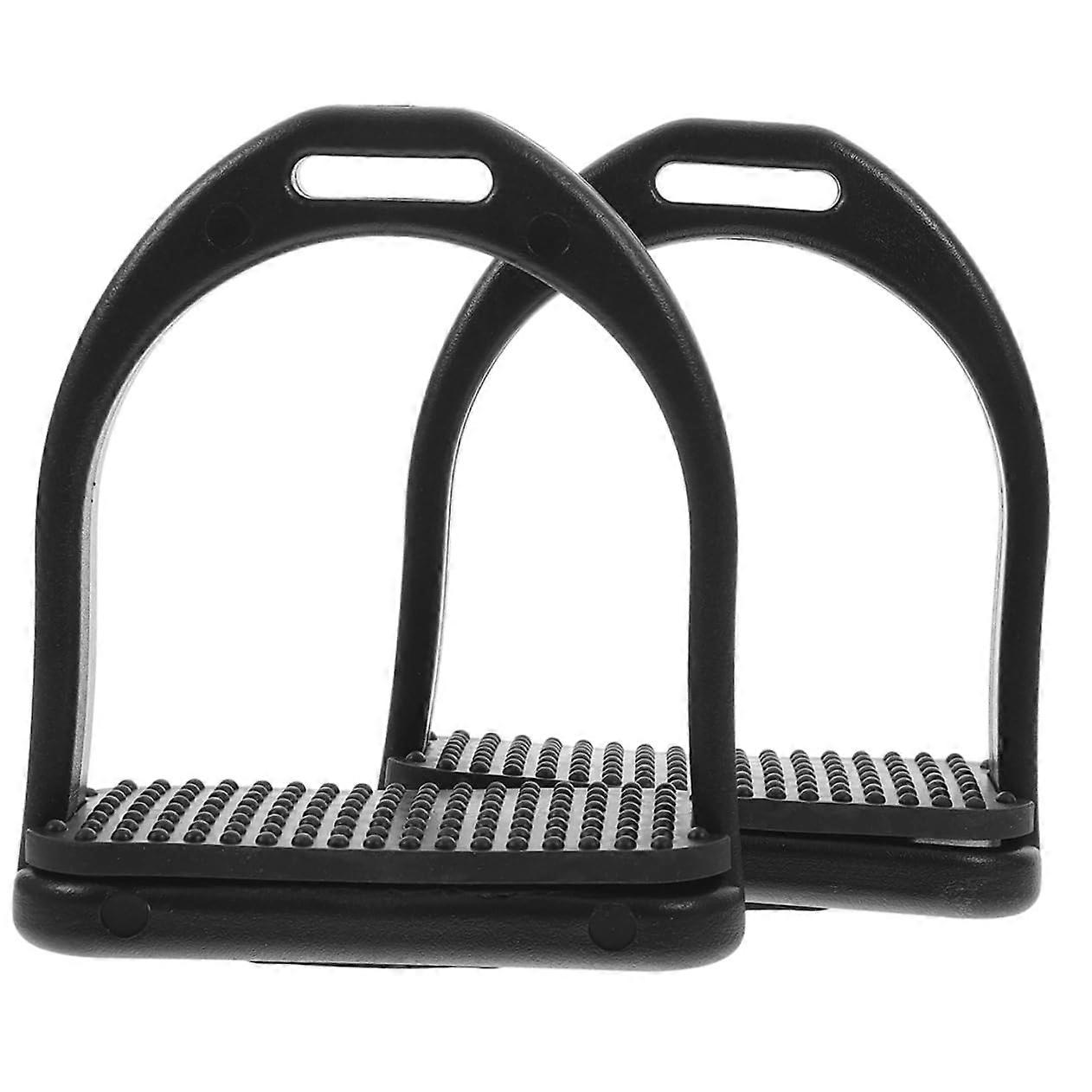 1 Pair of Strength Horse Stirrups for Western Saddle, NonSlip Doormat Stable Hold KneeFriendly for Trail Riding and Large Model
