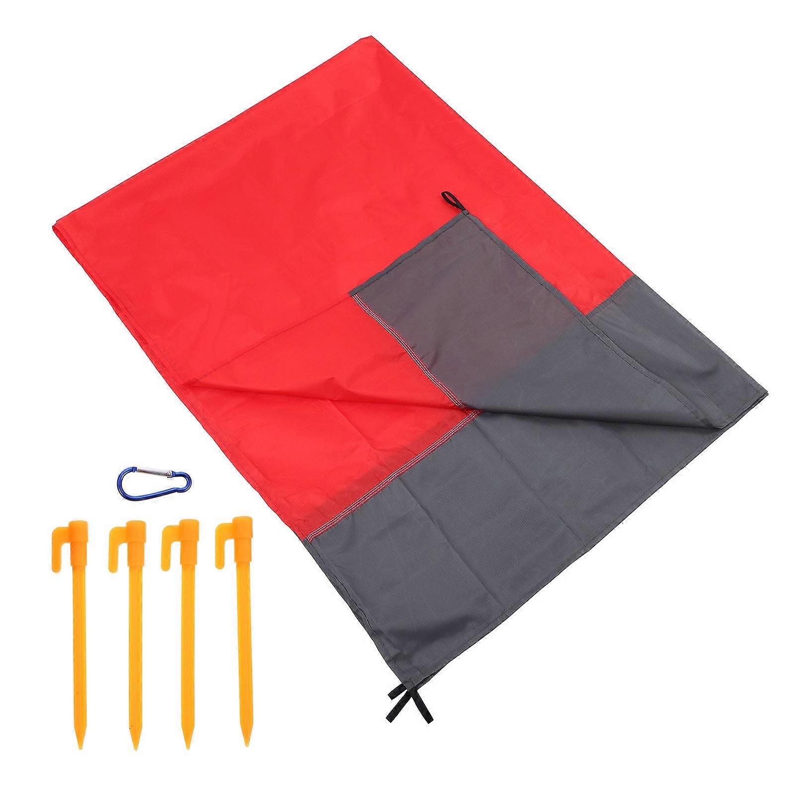 Outdoor Convenient Picnic Mat Waterproof Pad Camping Blanket Portable Picnic Cushion Foldable Red 1Set