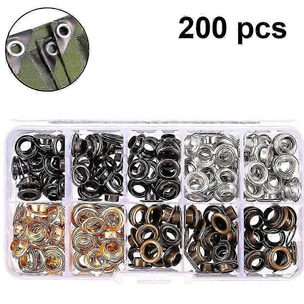 200pcs Eyelet Lasso Ring Tool Kit Eyelet Pliers Set Eyelet Tool