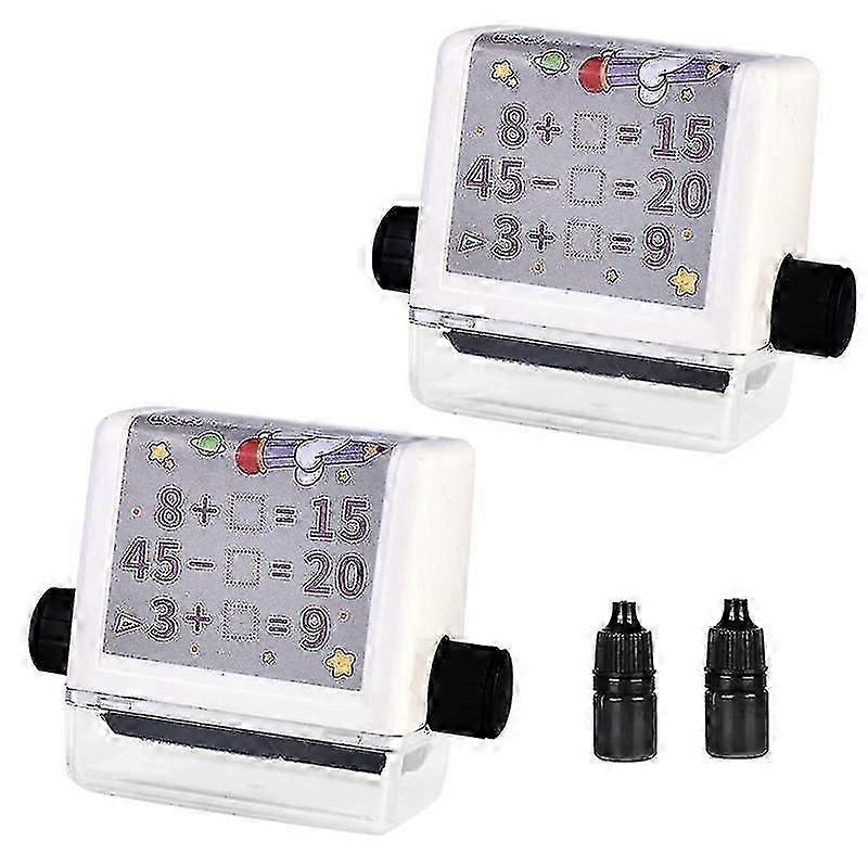 Math Teaching Roller Stamp: 2 Pack Addition and Subtraction Roller Stamp Math Practice Stamps Math