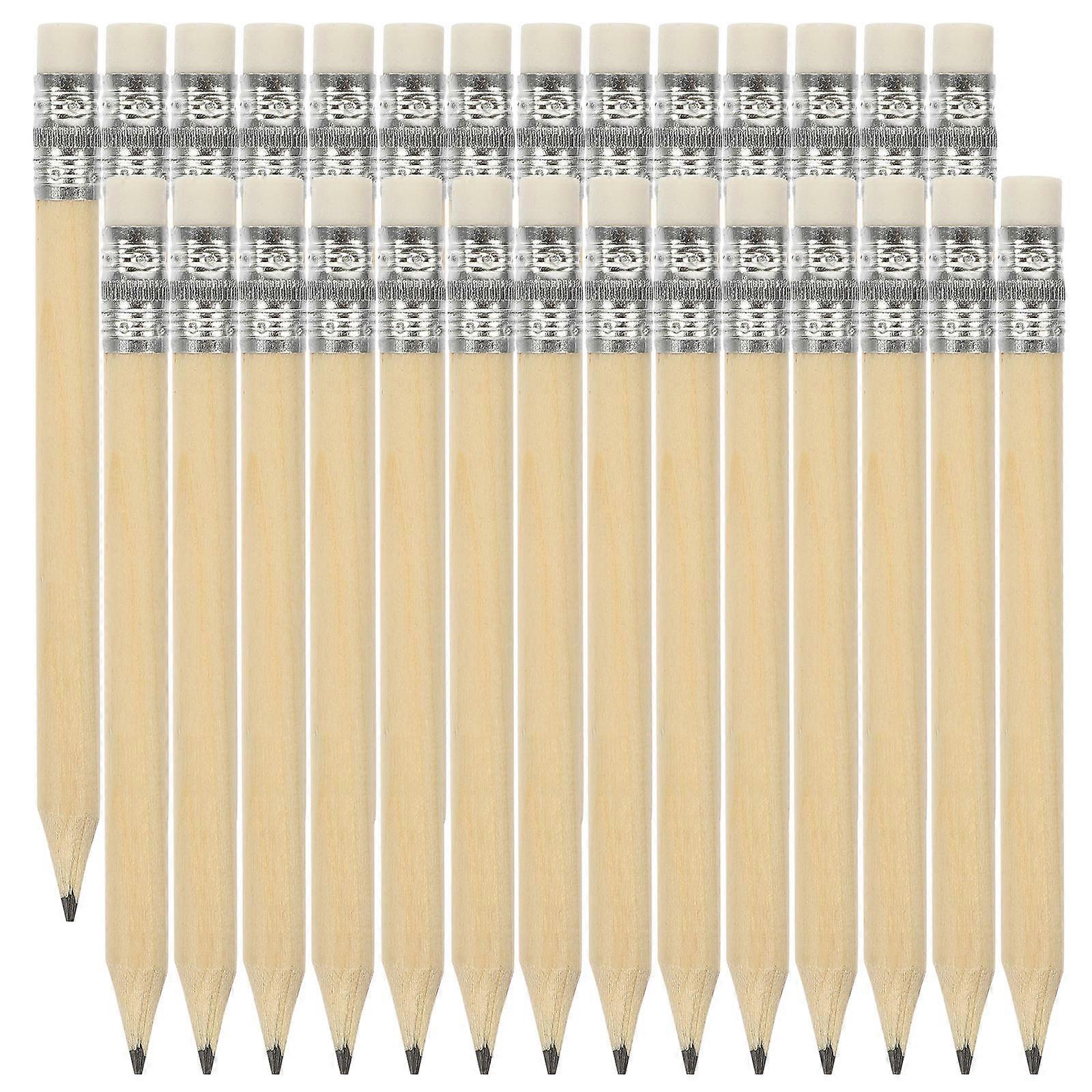 50pcs Short Writing Pencils with Eraser for Students – Mini Pencils for School, Office, Drawing & Handwriting Practice – Ergonomic Design for