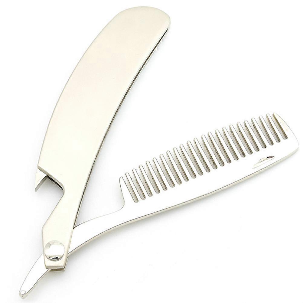 Sturdy Zinc Alloy Hair Comb for Men Foldable and Portable with Silver Finish 3.5 Inches