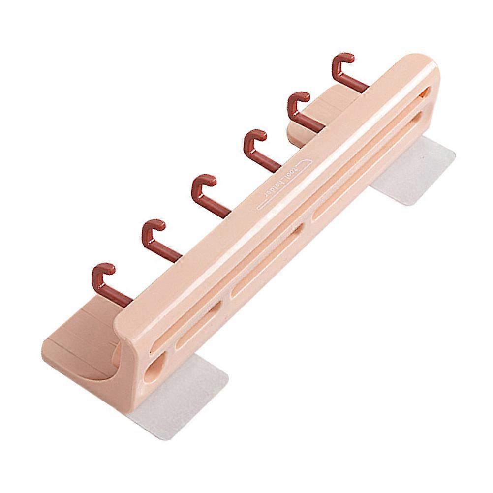 Kitchen Wall Storage Rack, Easy Install Utensils Organizer for Cutters Spoons, Space Saving Design, No Punching Required, Pink