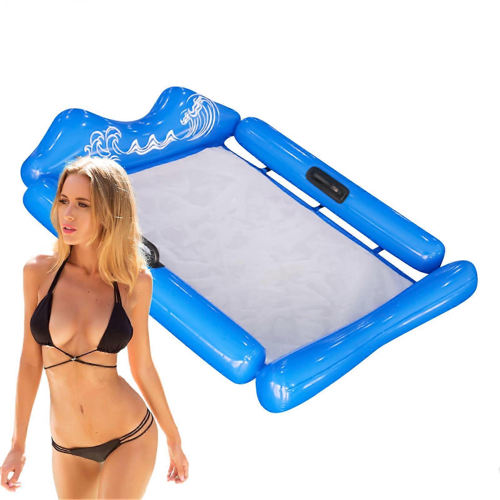 Floating Hammock Multifunctional Floating Hammock for Sunbathing and Relaxing on Water, for Garden, Family, Travel, Party, Vacation, Blue