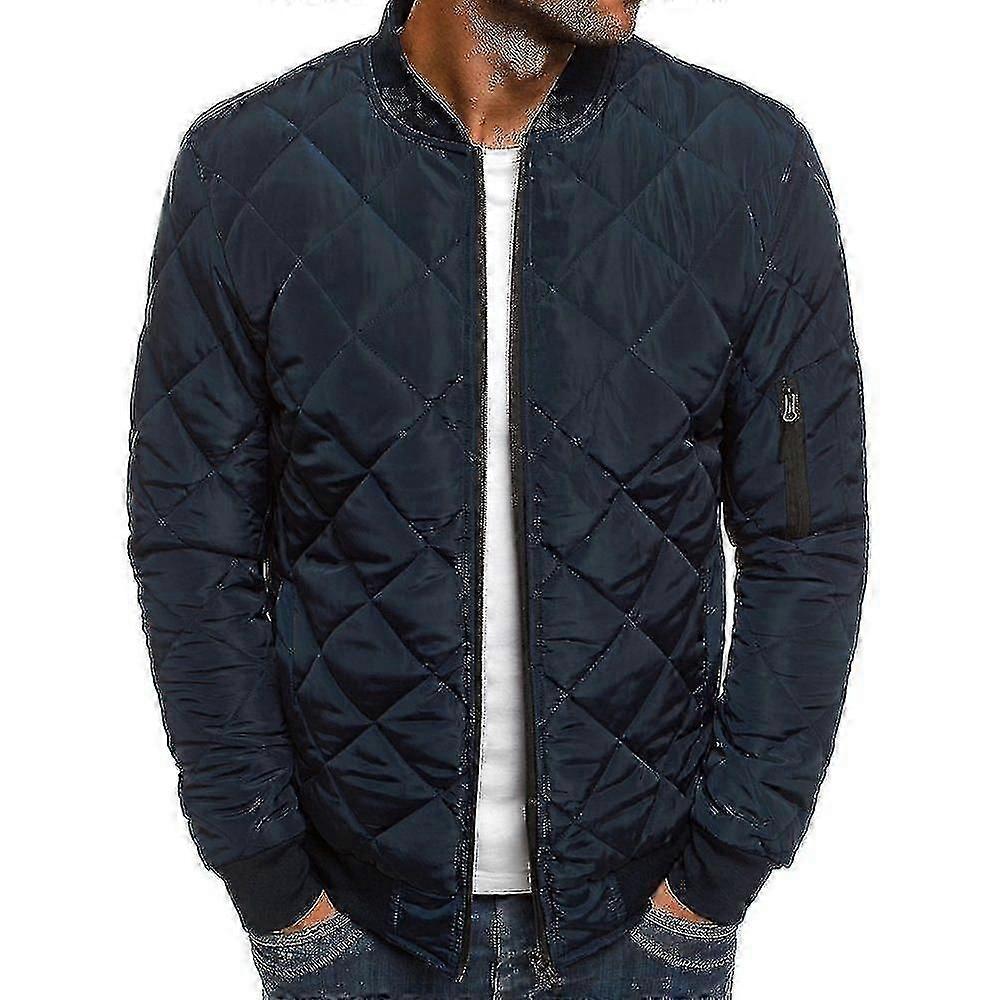 Män Quiltad vadderad puffer coat bomber jacka ytterkläder toppar