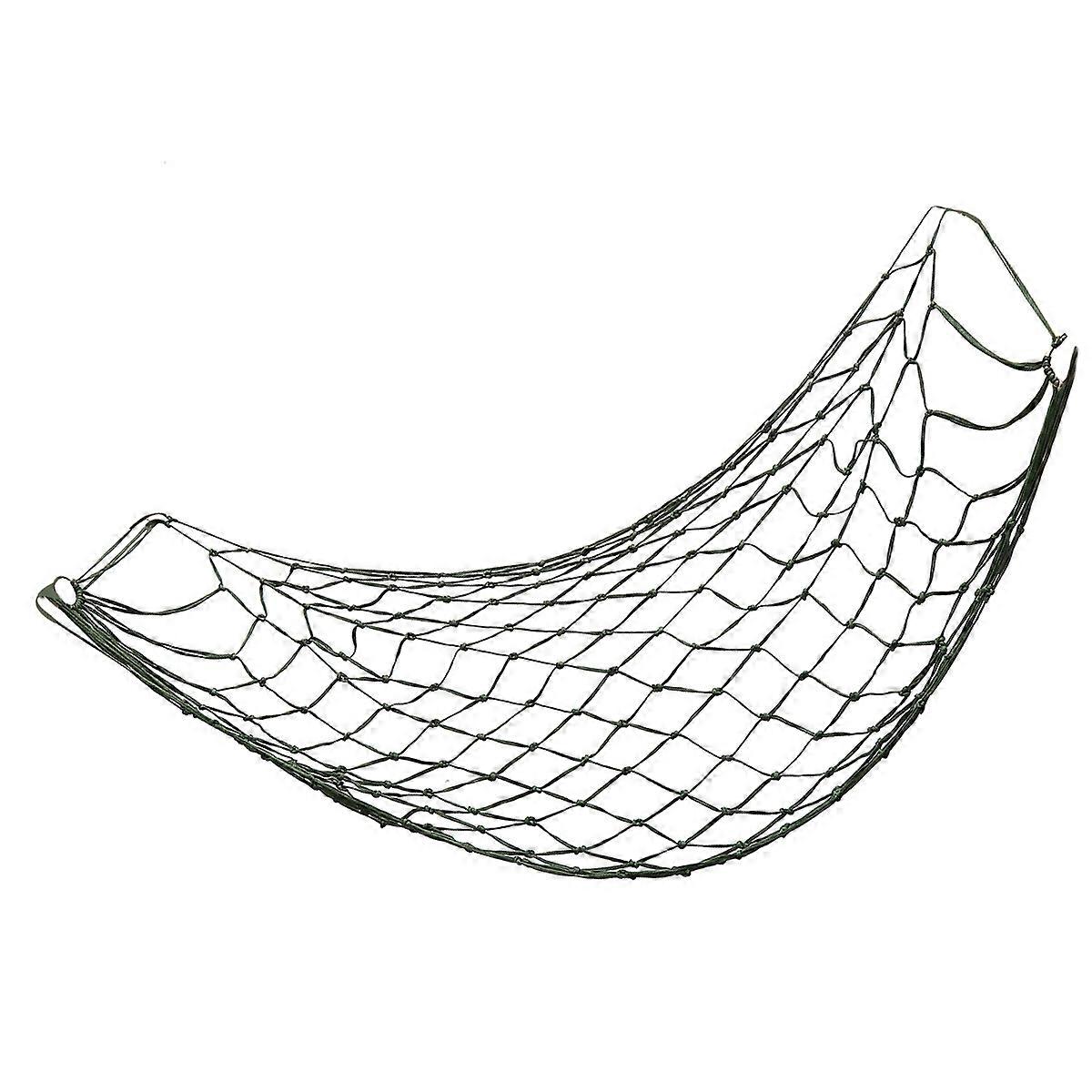 Nylon Rope Hammock for Outdoor Use Black Easy to Carry and Store Suitable for Camping 1pc