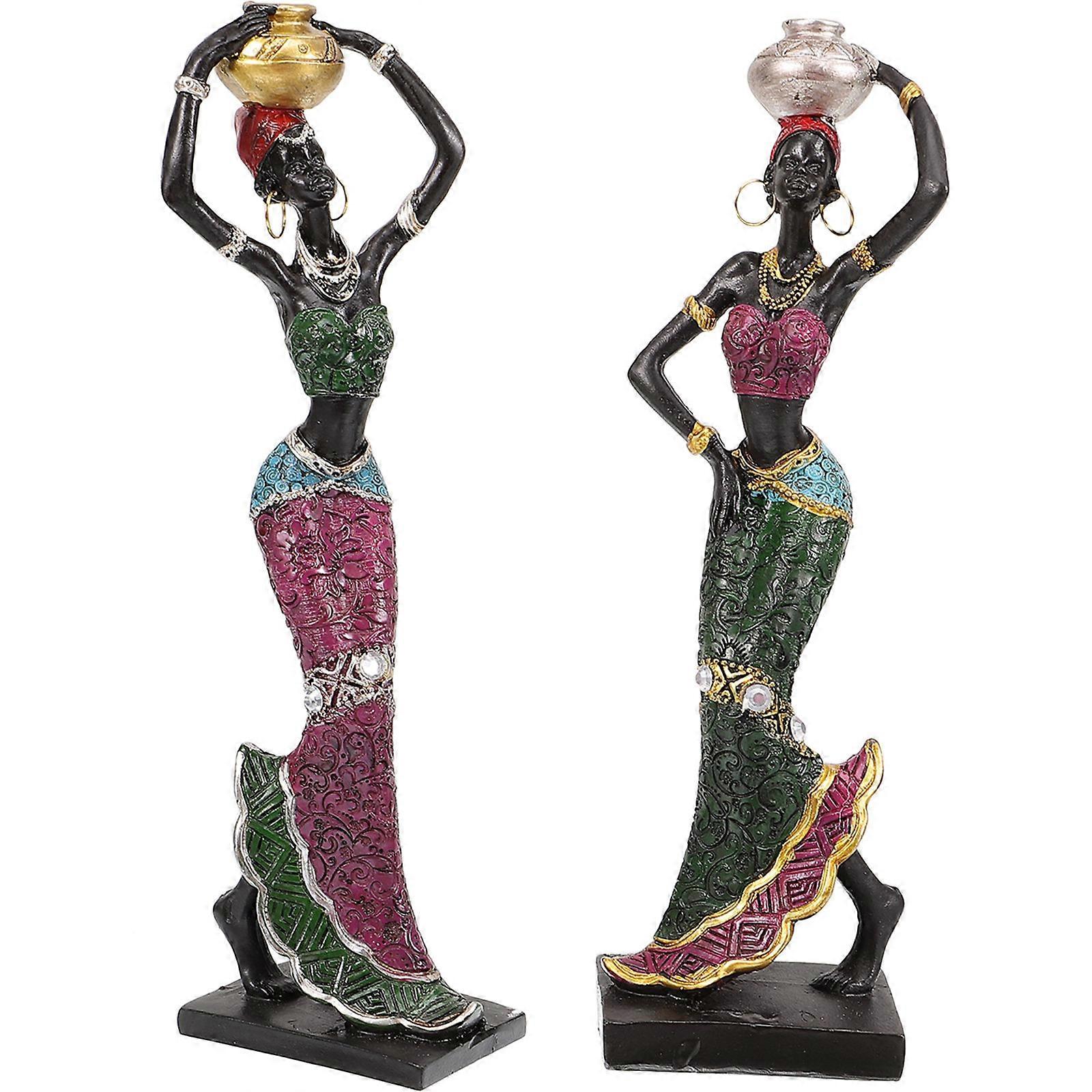 Creative Resin Desktop Decorations for Home Office 2Pcs Assorted Color Statues