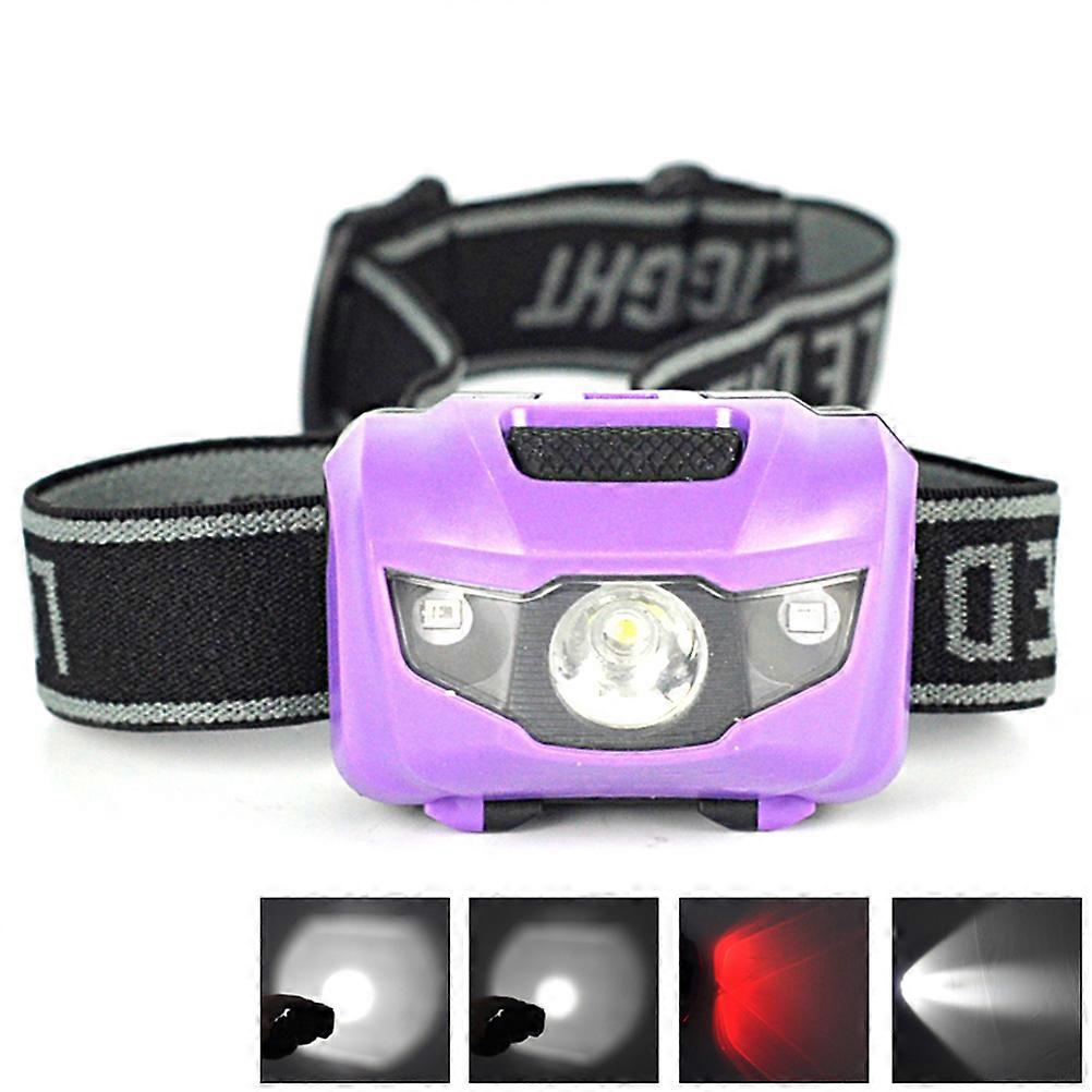 Waterproof Headlamp Purple Adjustable Comfort Fit for Lighting