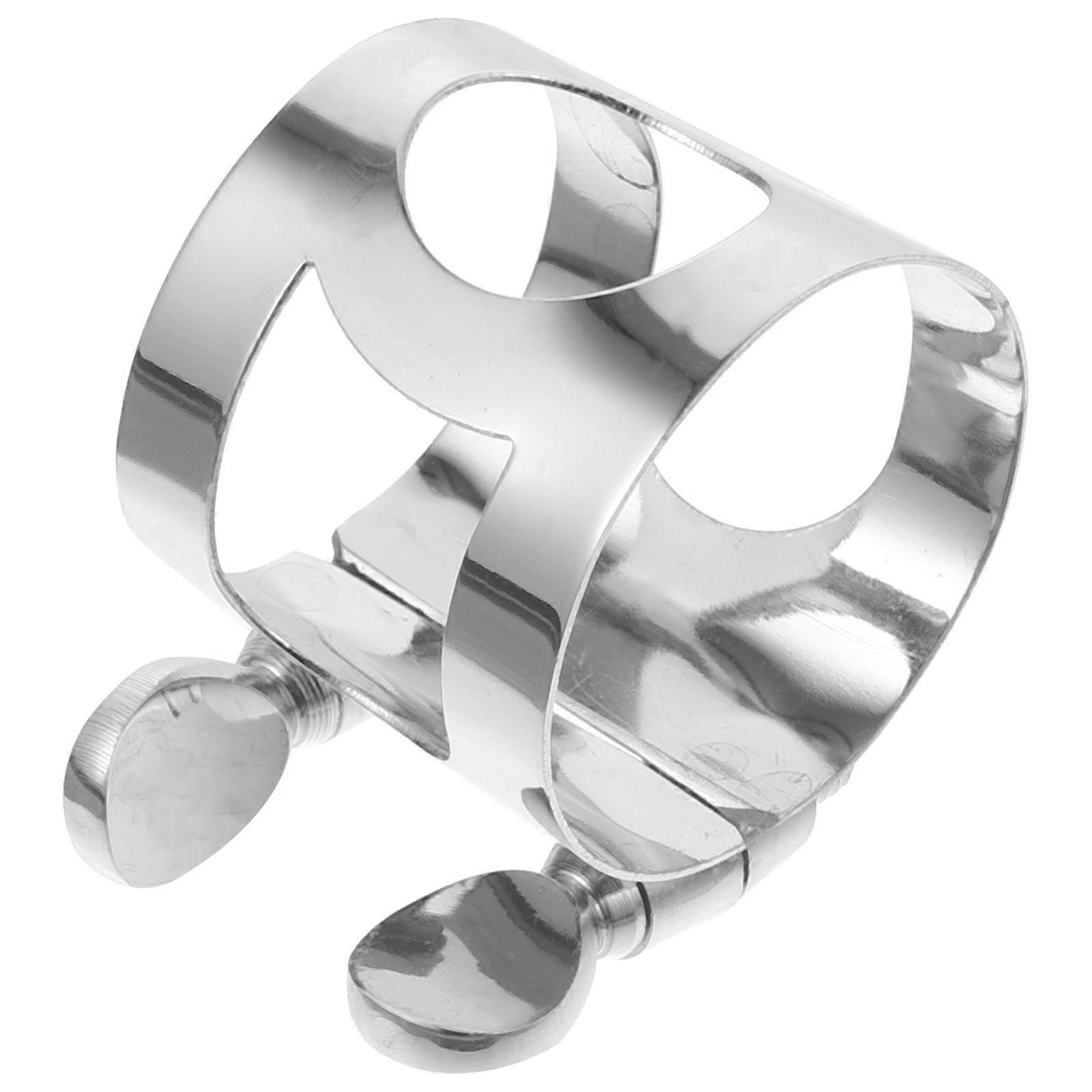 Metal Saxophone Ligature Clip for Mouthpiece Silver Finish, Stable Performance Accessory for Alto Sax Head