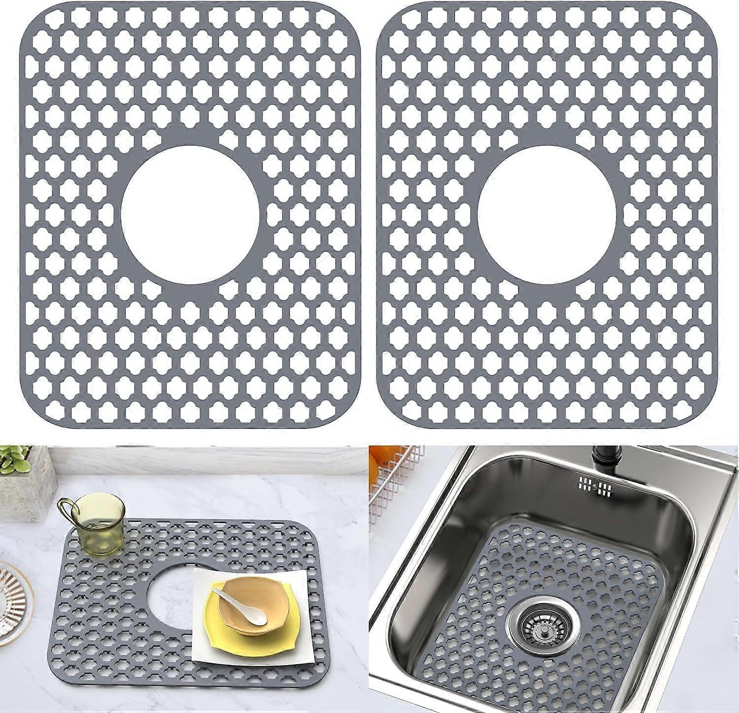 2pc Silicone Sink Protector, Non-Slip  Heat-resistant Mat for Kitchen