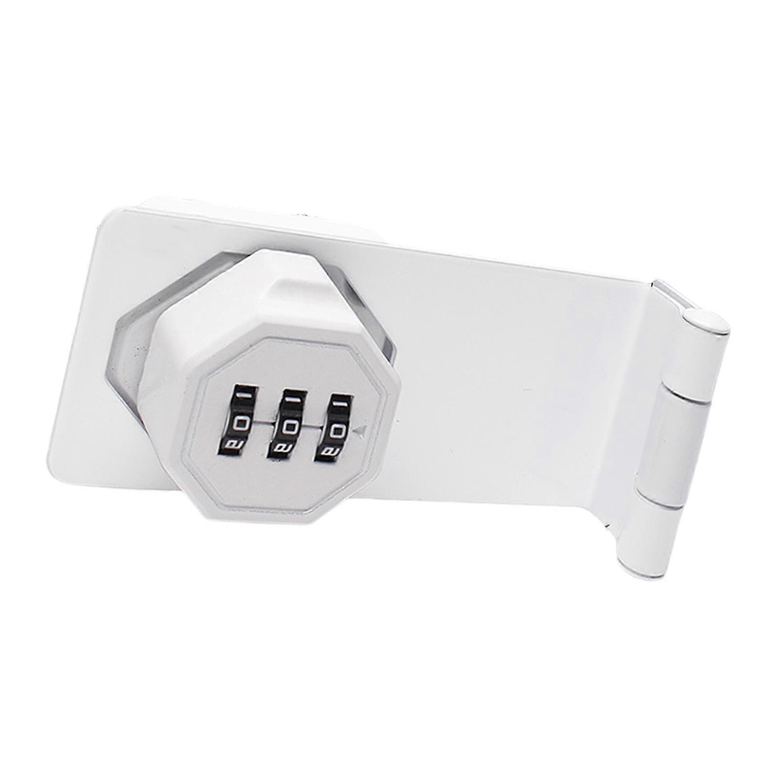 Keyless Combination Lock Zincs  Alloys Office File Cabinet Lock Lockable Hasp Lock with Password Code Easy to Install  ghost white