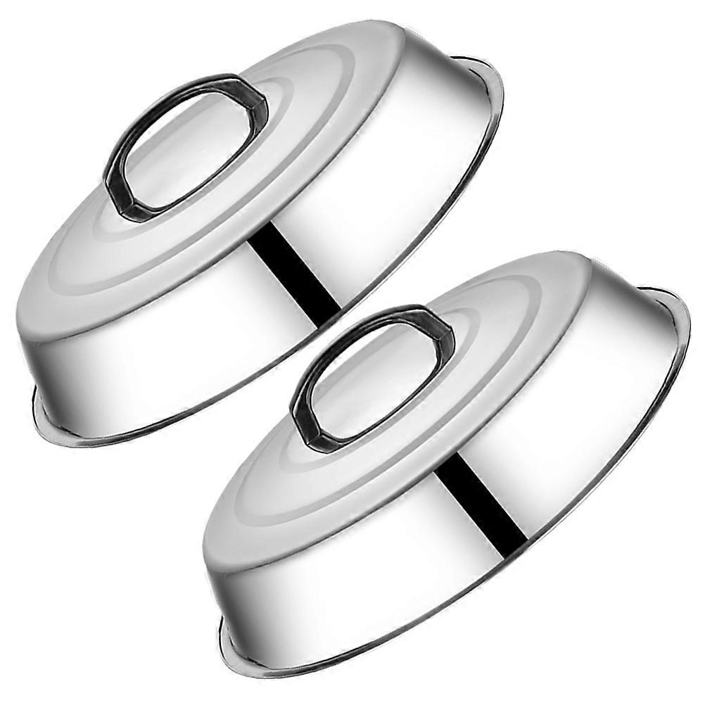 Frying Pan Cover Pan Lid Maintain Steam Easy To Clean 2Pcs