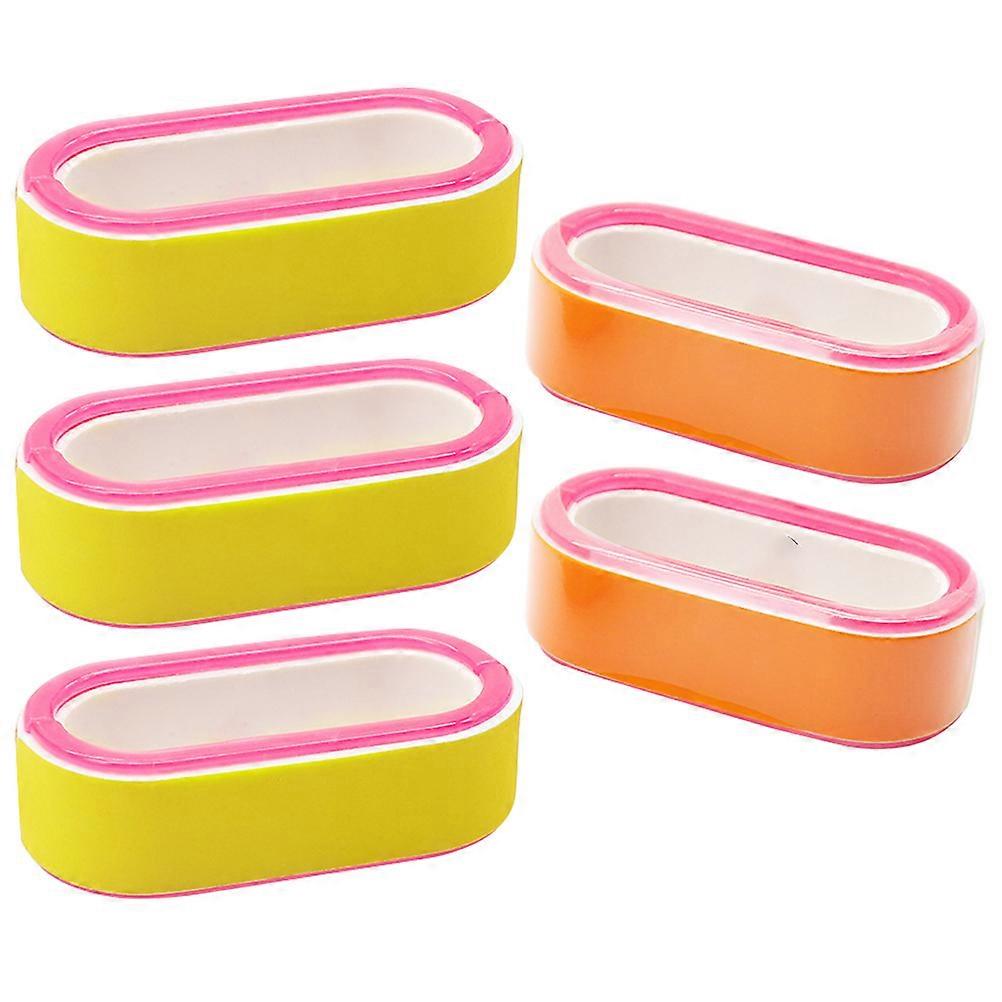 Nail Shaping Tool Circular Nail File Surface Sanding Home Use 8X4cm EVA 5Pcs