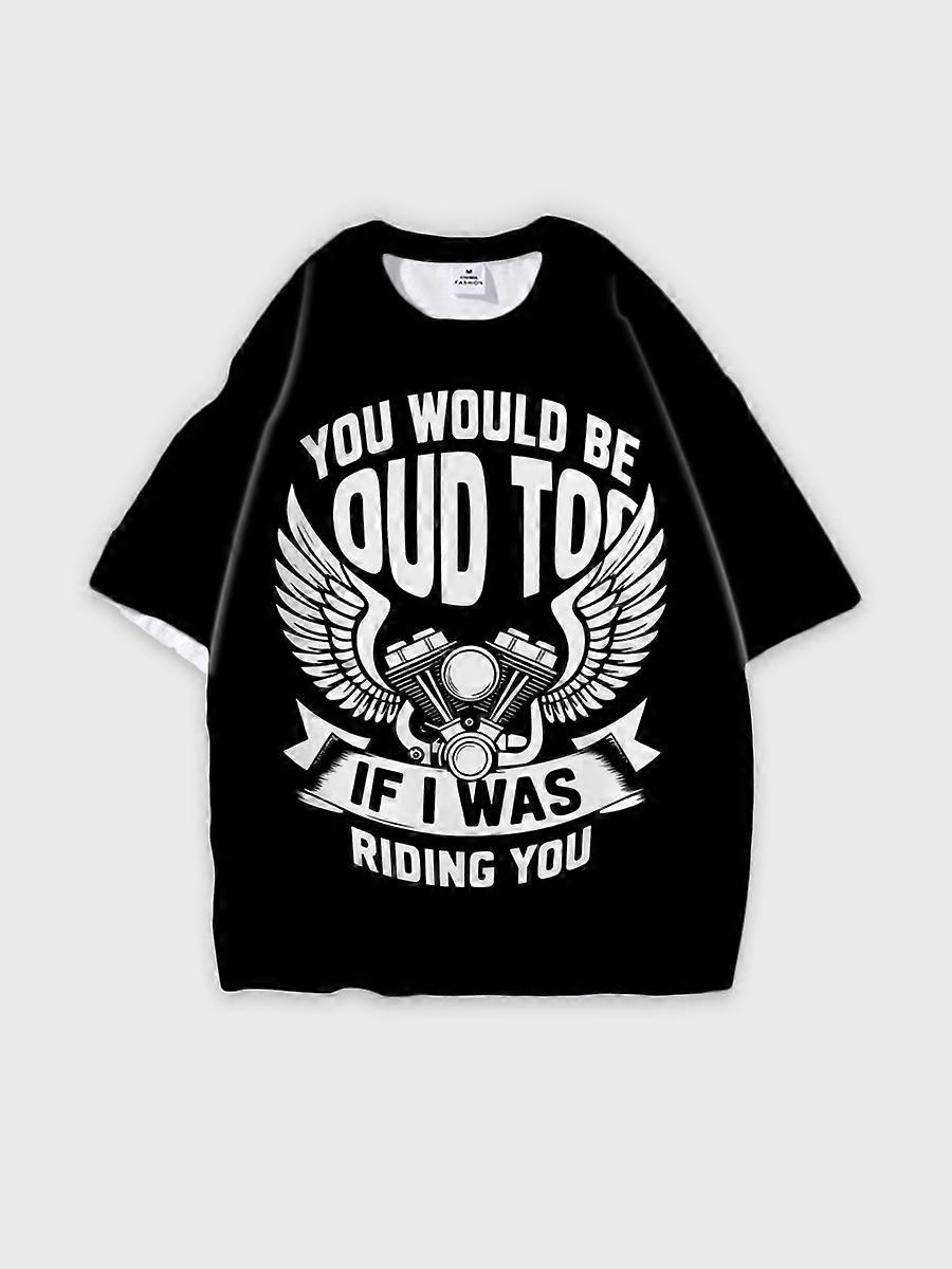 T-shirt round neck Pattern loose short sleeve E383