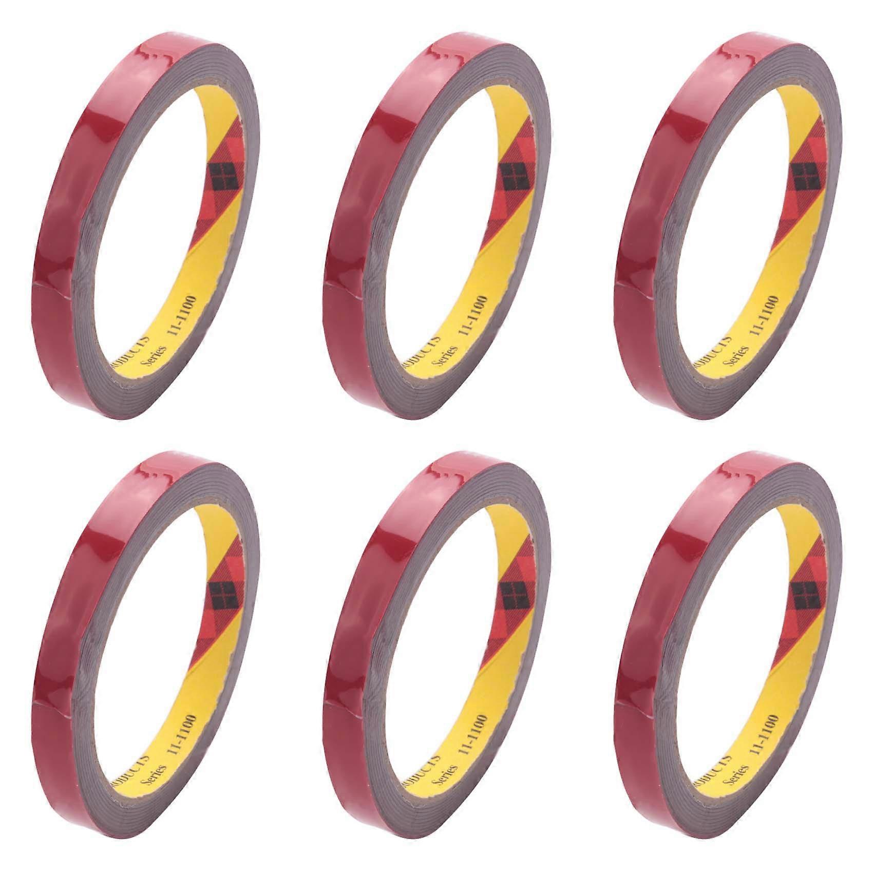 6X Strong Permanent Double Sided Super Sticky Foam Tape Roll for Vehicle Car, Red 12MM x
