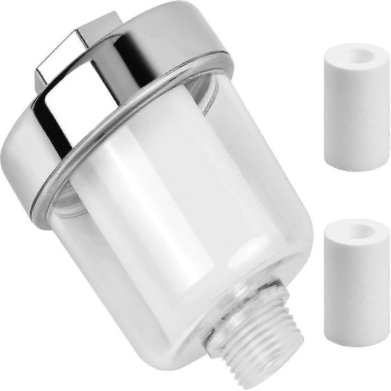 Shower Water Filter Inline Shower Filter Shower Water Purifier Transparent Filter with 2 Replacement Filter Elements SZRH A-W