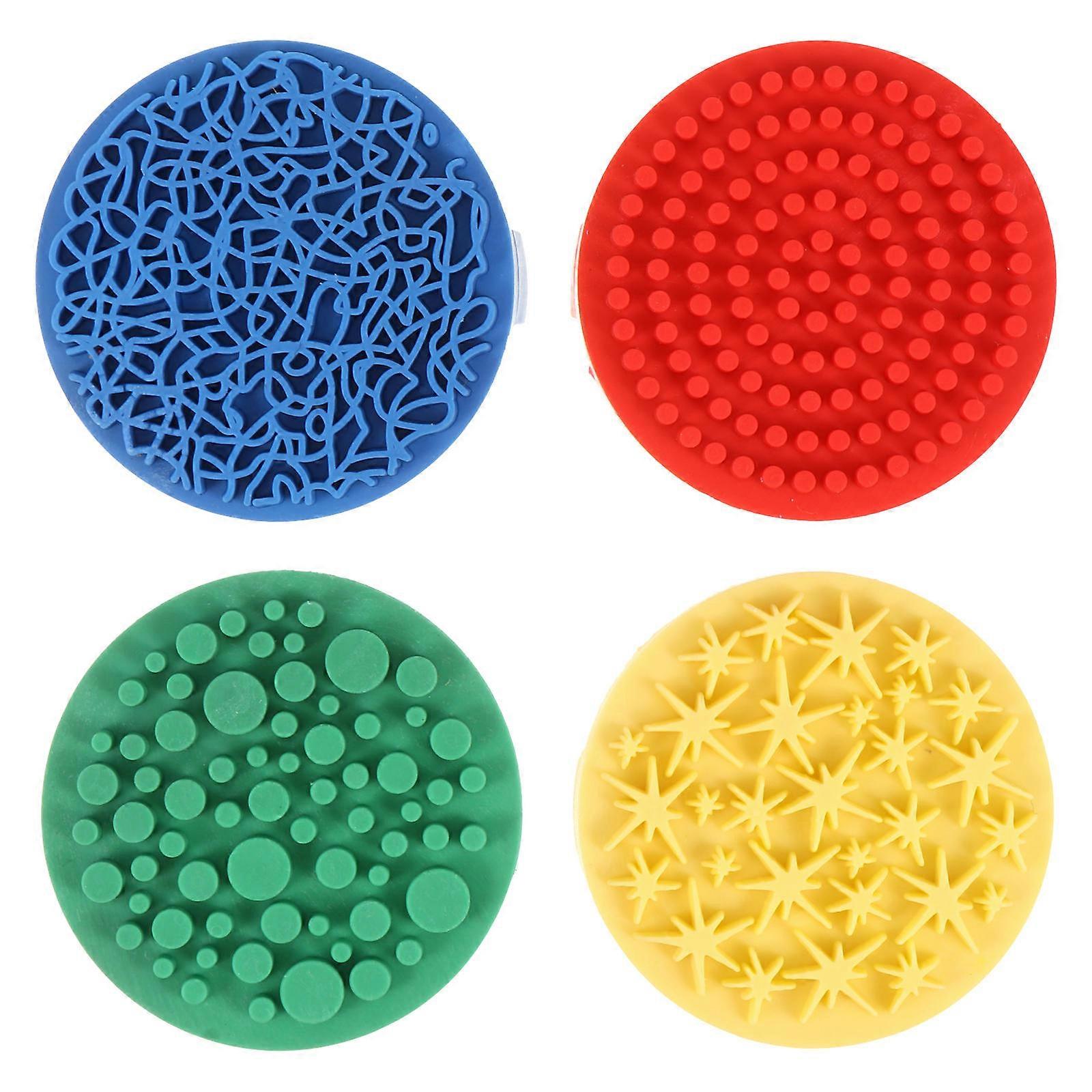 4pcs Assorted Color Rubber Stamps for Kids Painting and Craft Projects
