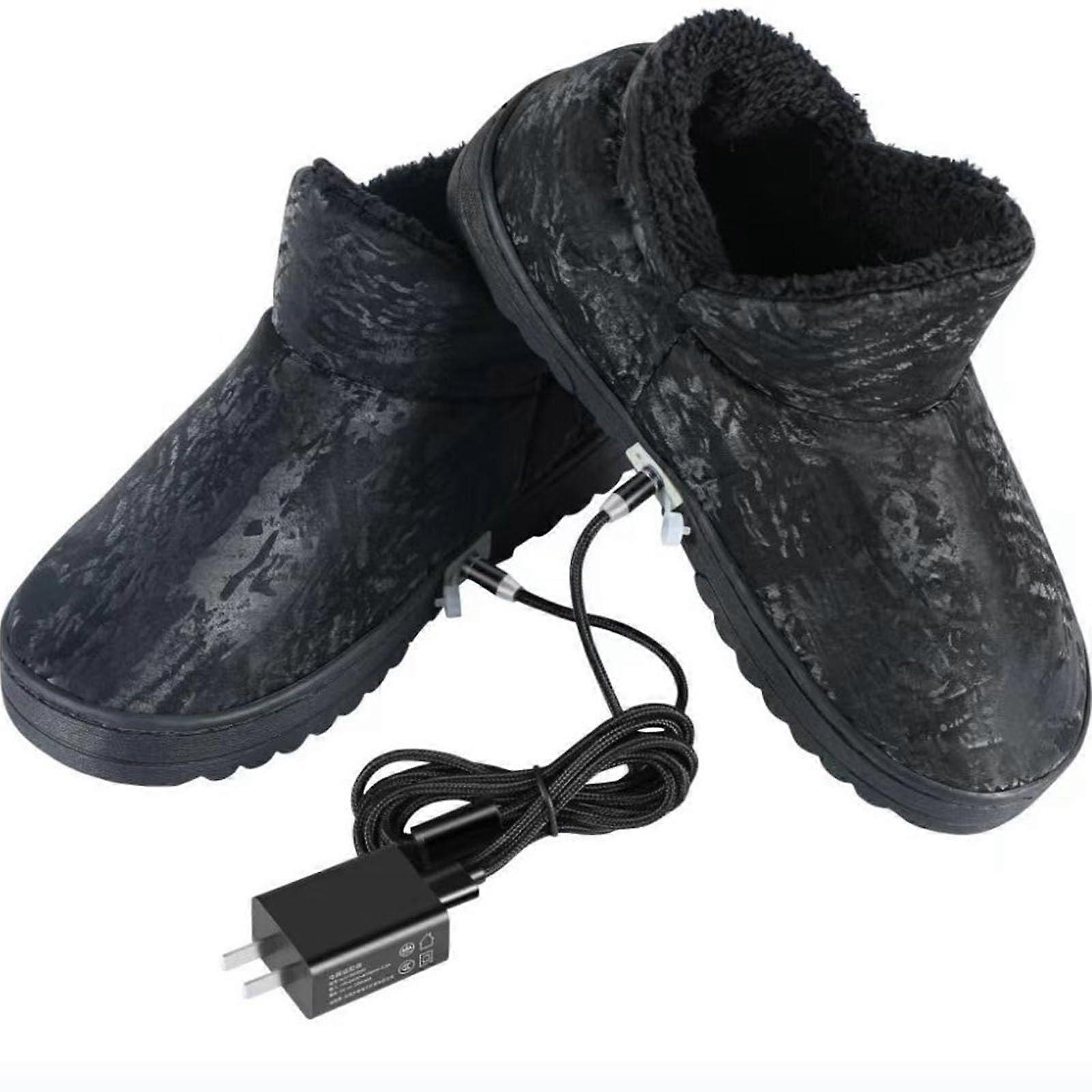 Winter Heated Slippers for Men and Women, Plush USB Rechargeable, Non-Slip, Comfortable, Size 40/41 EU for Home and Travel