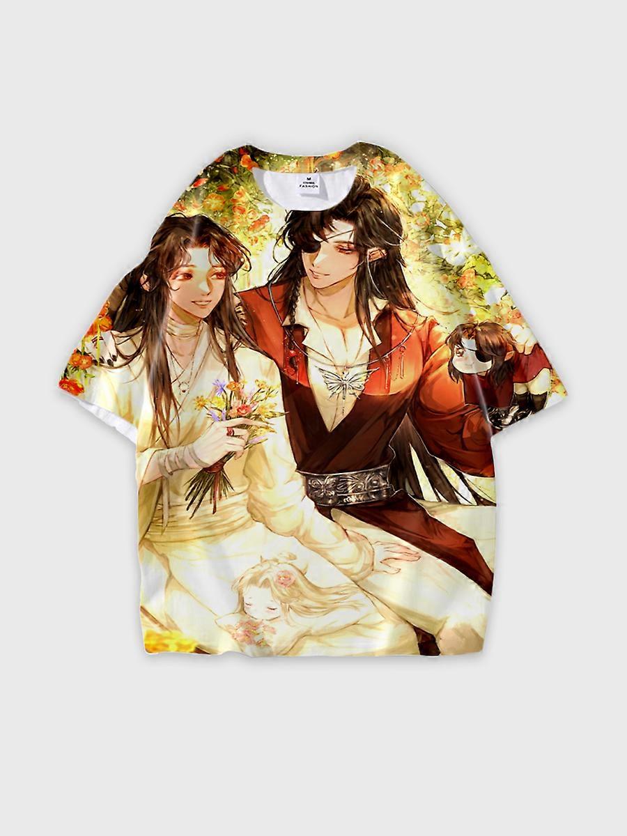 T-shirt round neck Role Pattern loose short sleeve E1043