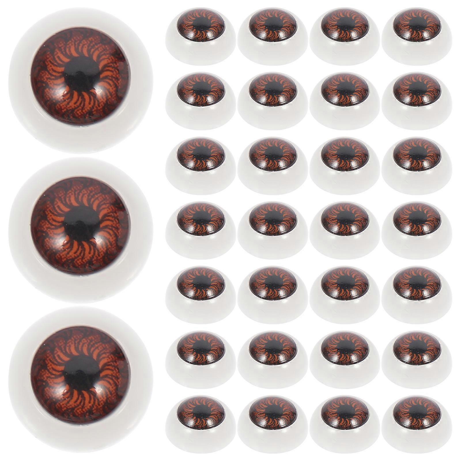 50Set Round Plastic DIY Eyeballs Craft Supplies For Doll Making Ideal For Enhancing Parent Child Relationship In Brown