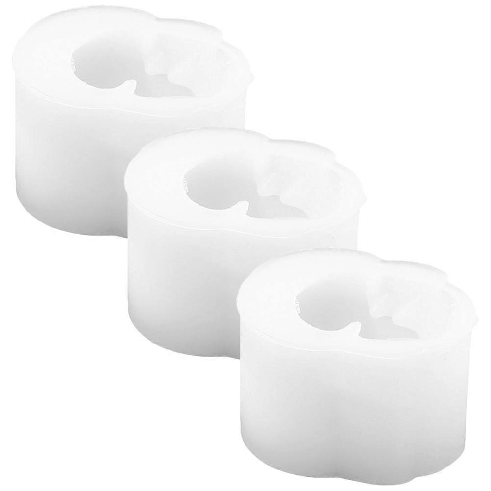 DIY Silicone Skull Mold for Crafting Decorative Ornaments White Flexible and Durable 3Pcs