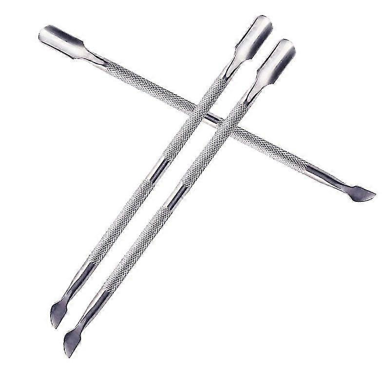 3 Pcs Cuticle Pushers 2 In 1 Silver