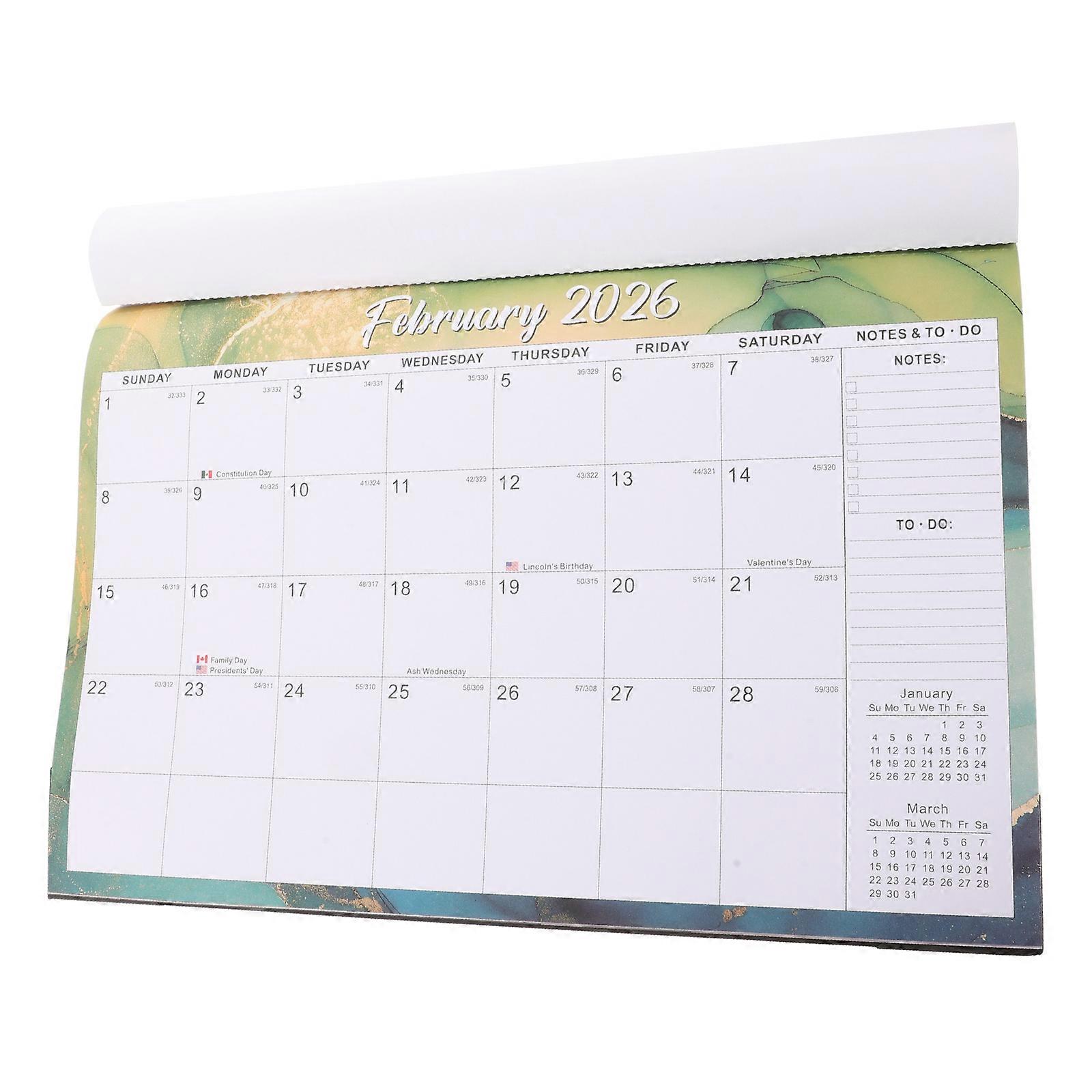 Hard Paper Wall Calendar Family Calendar Monthly Planning Home Study Room Hotel Office Use Two-Side Offset Paper 1Set