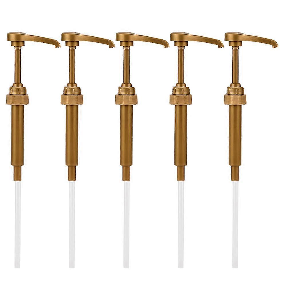 Syrup Bottle Pump 5Pcs Precise Dosage Pump For Soda Production Home Users Cafe Owners 7.9X2.8X1.2In Cylindrical Design