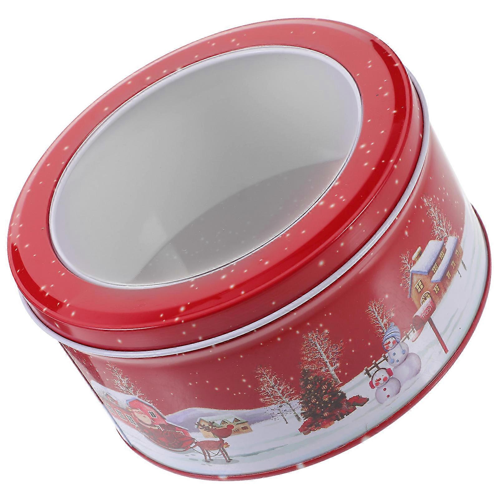 Christmas Tinplate Candy Box – Sturdy Decorative Storage Container for Biscuits, Treats & Holiday Gift Organization