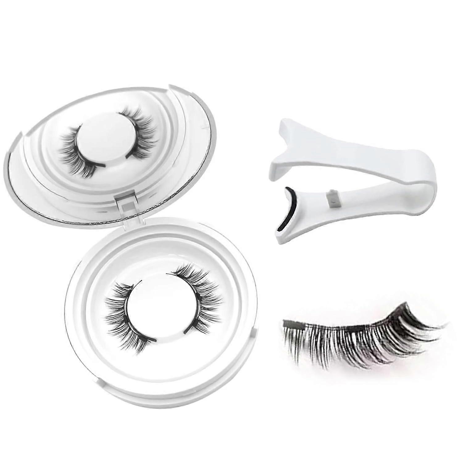 Magnetic eyelashes, magnetic eyelashes with applicator, natural look, magnetic eyelashes set, no glue required reusable soft eyelashes (simple)