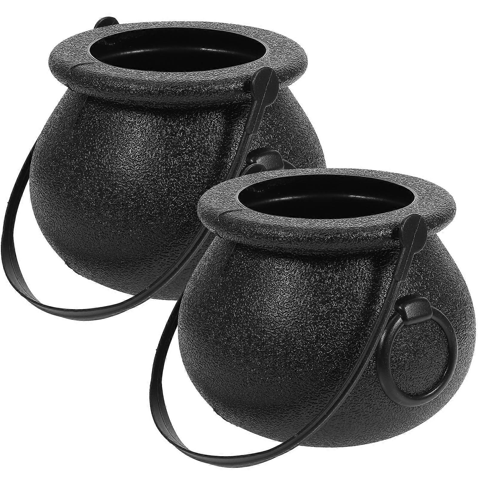 Halloween Cauldron Decor Witch Barrel for Candy Storage and Costume Accessory 2Pcs