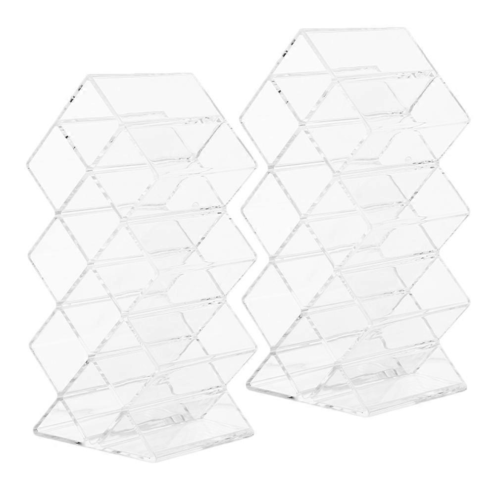 Desktop Lipstick Organizer 2Pcs Transparent Acrylic for Optimal Storage