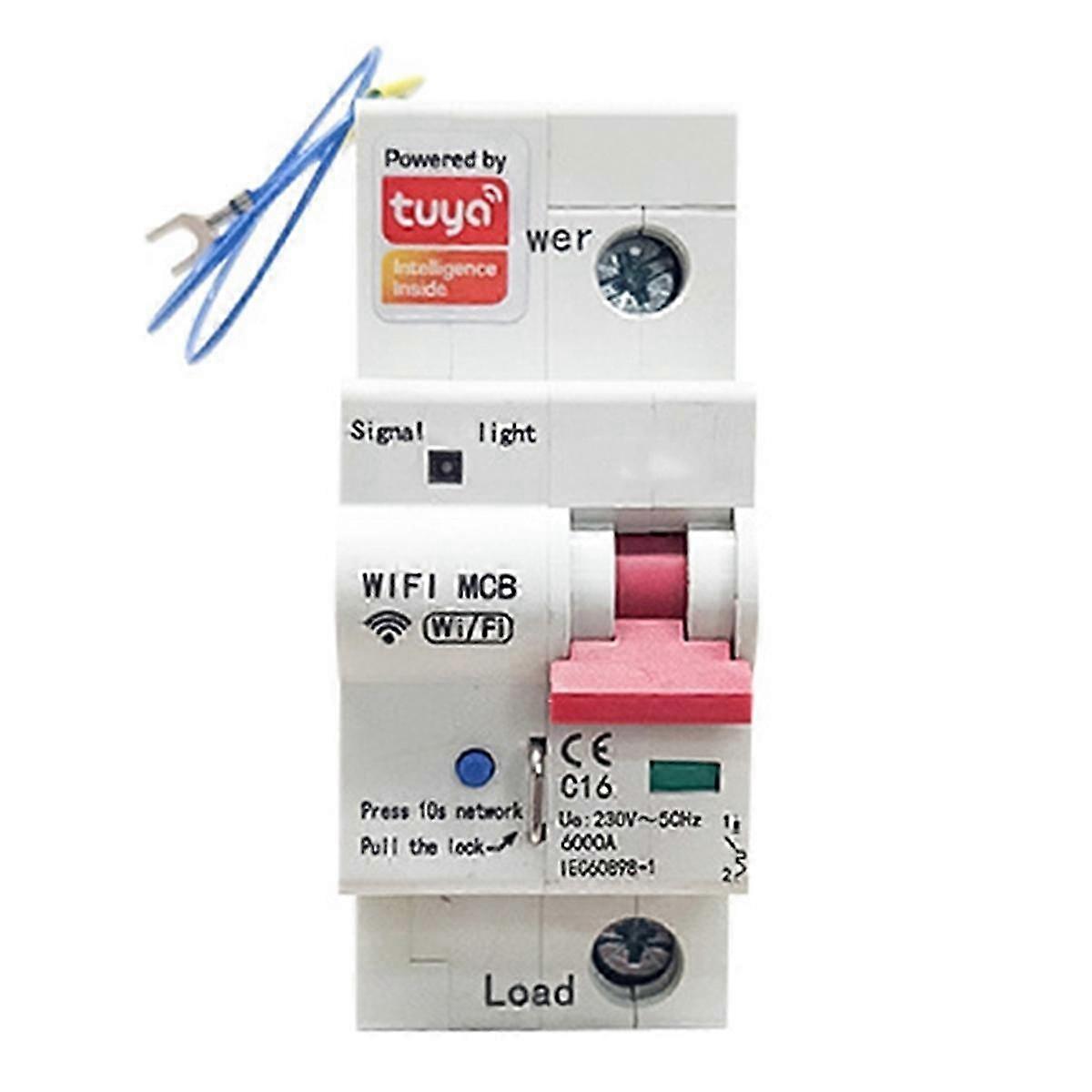 Tuya Smart Wifi Energy Meter 1p Circuit Breaker With Kwh Metering, Monitoring Timer Relay And Leakage Protection 63a