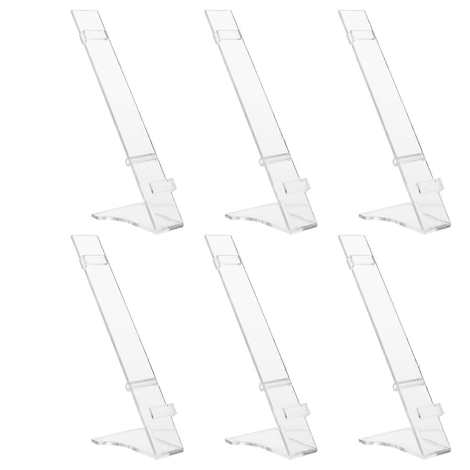 Rectangular Base Display Stand For Home Display And Storage Of Watches Transparent 9.16X3.26X2.36 Inch 6 Pcs