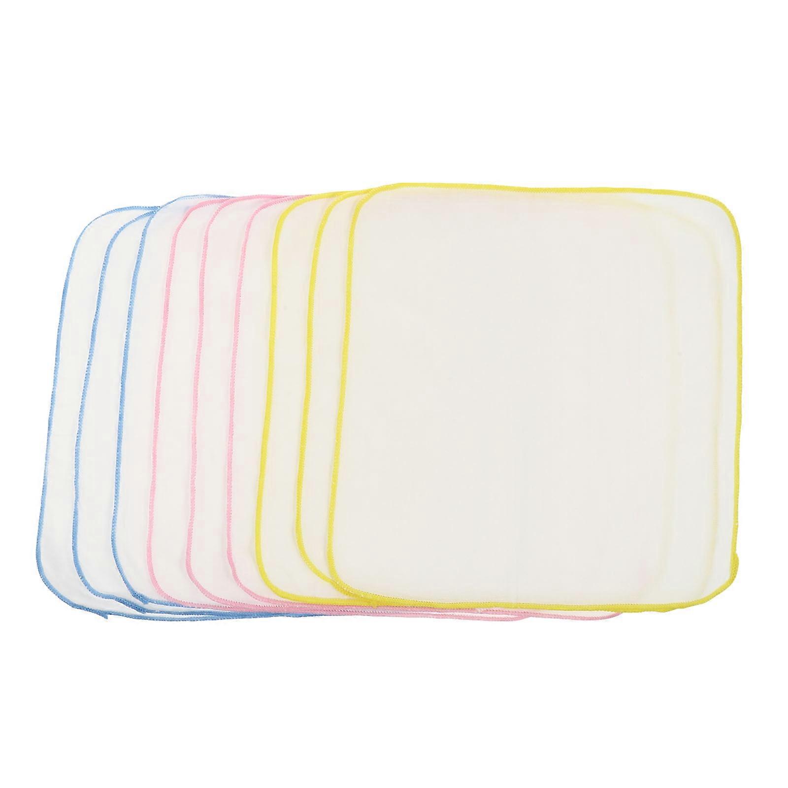 9Pcs Baby Burp Cloths and Bibs Cotton Towels for Newborns Assorted Colors