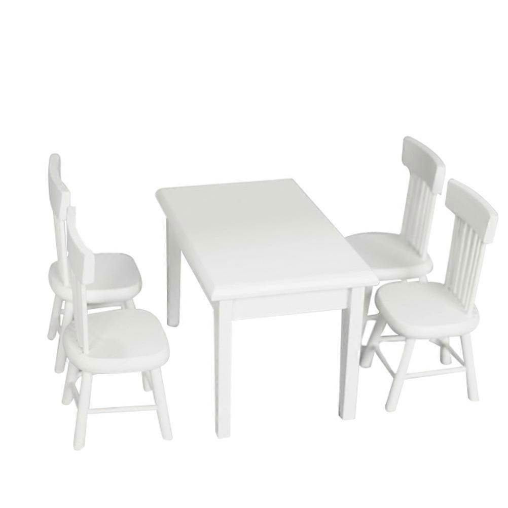 Mini Table Chair Set For Children's Playhouse Furniture Decor With White Color And Square Shape Promotes Creativity 1 Set