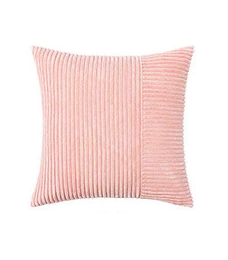 Modern Corduroy Splicing Pillowcase with Solid Color Border - Stylish Sofa Cushion for Living Room & Decorative Waist Support