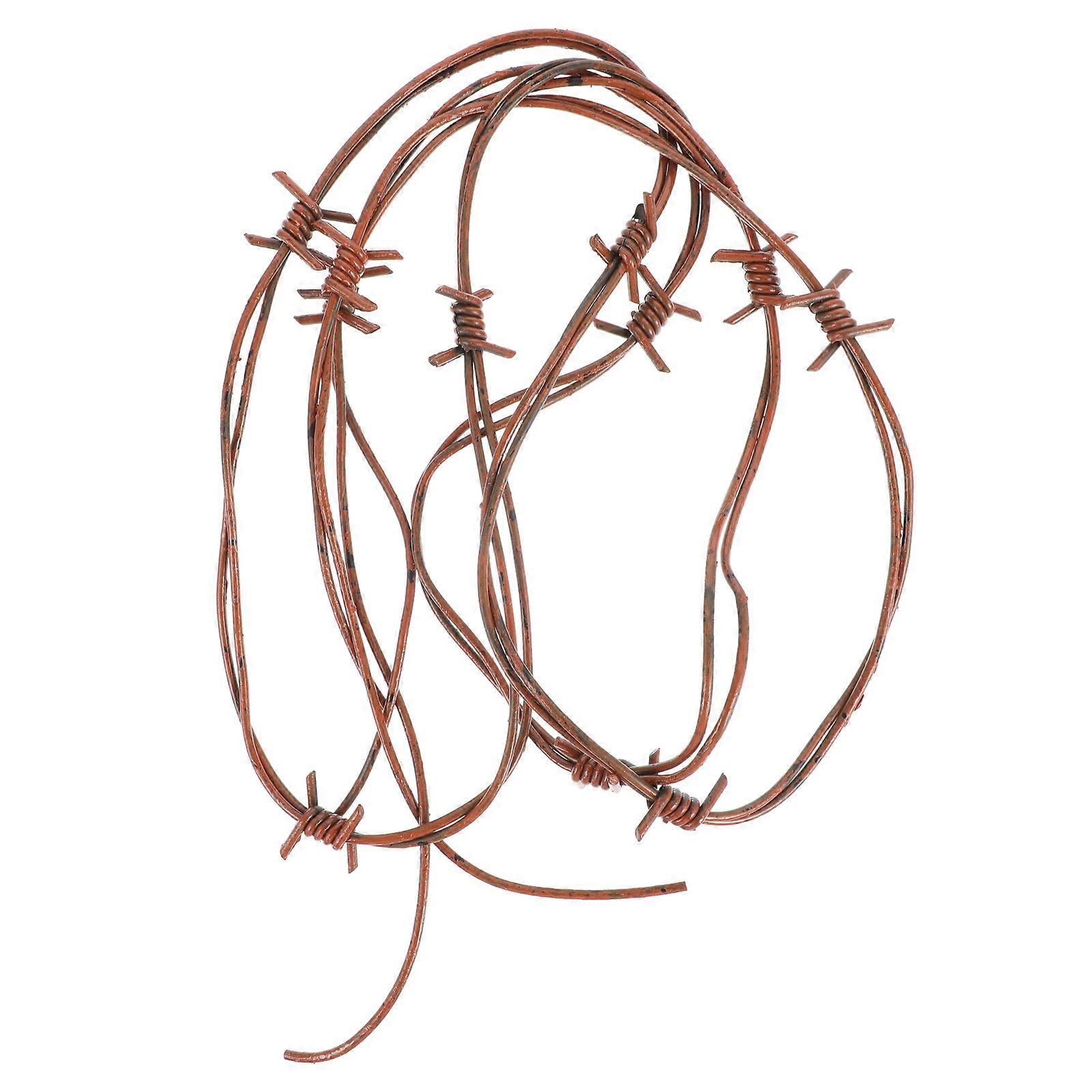 Artificial Barbed Wire 1 Set 2Pcs Brown Ornaments Designed For Party Organizers Creating An Eerie Halloween Atmosphere