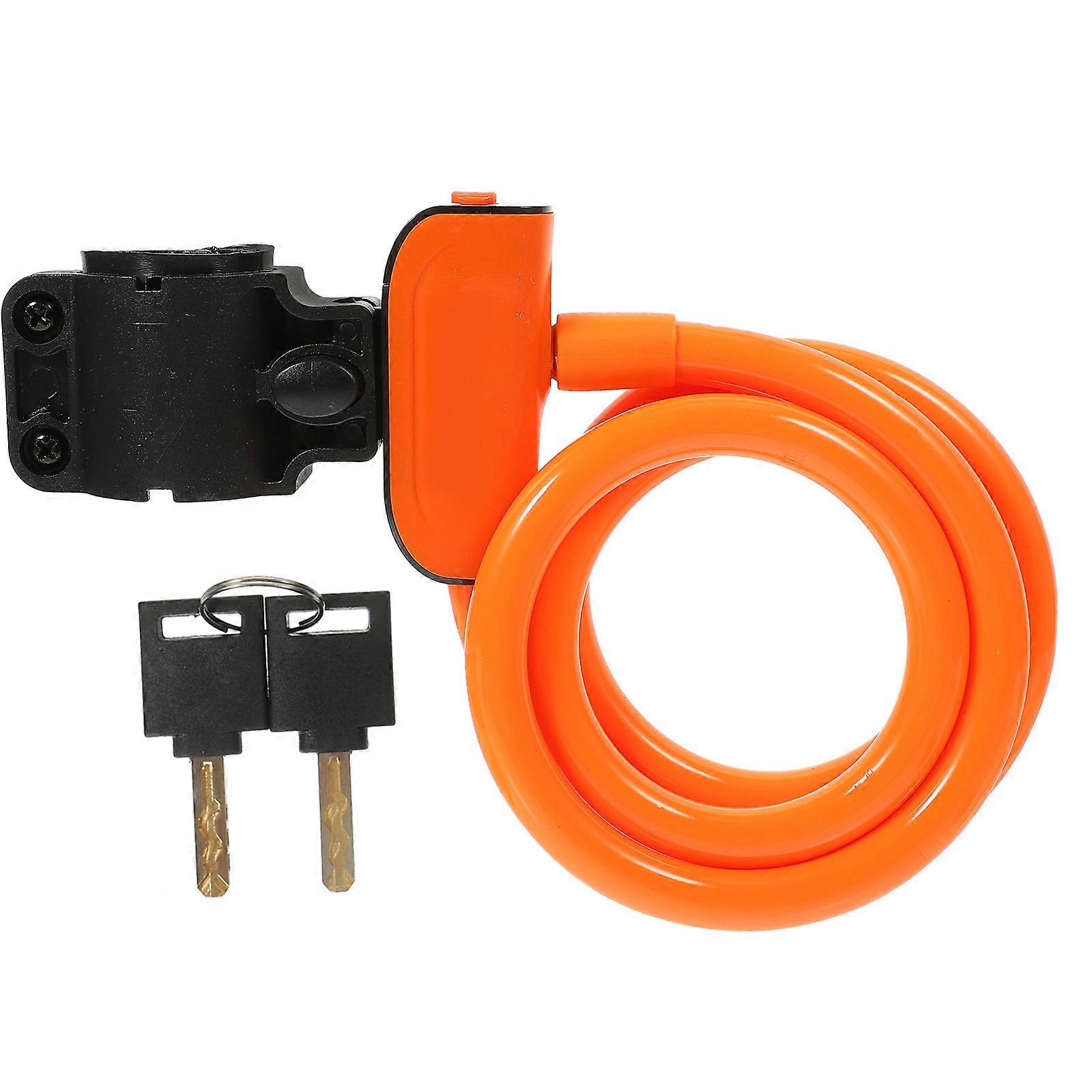 Orange Bike Lock Waterproof Anti-Theft Security Solution For Outdoor Cycling 1Pcs Durable PVC Rubber And Steel