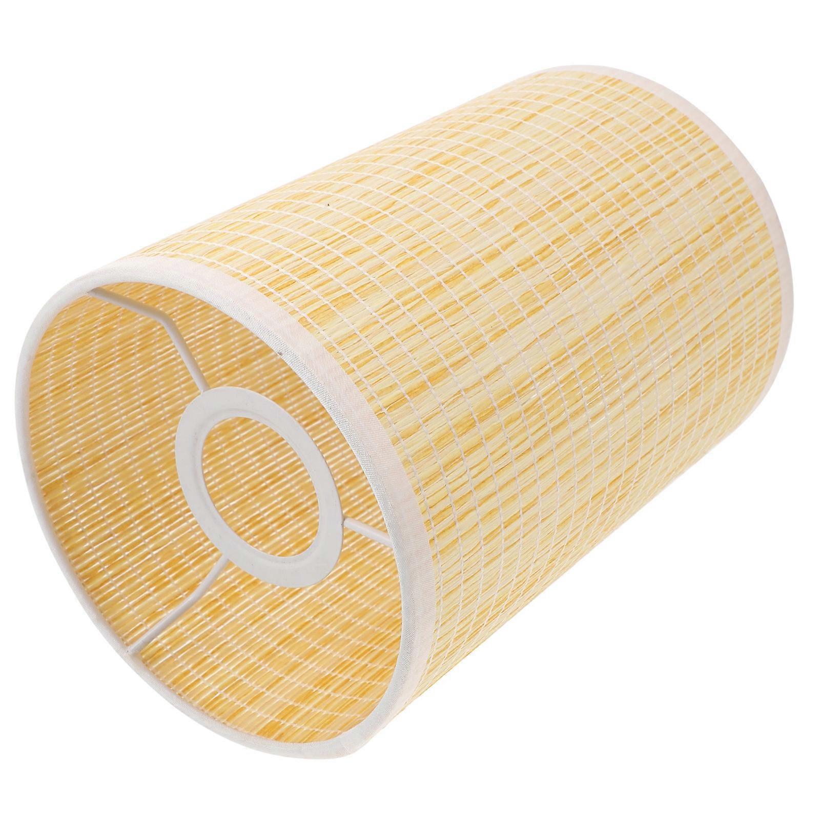 Durable Woven Lamp Shade for Pendant Lamp with Rustic Style Light Brown Rattan Material 6.3 Inches