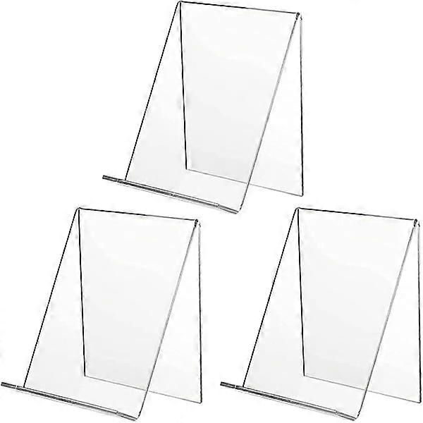 Plexiglass bookshelf, 3-piece bookshelf, acrylic bookshelf, transparent book support, plastic book holder for flyers