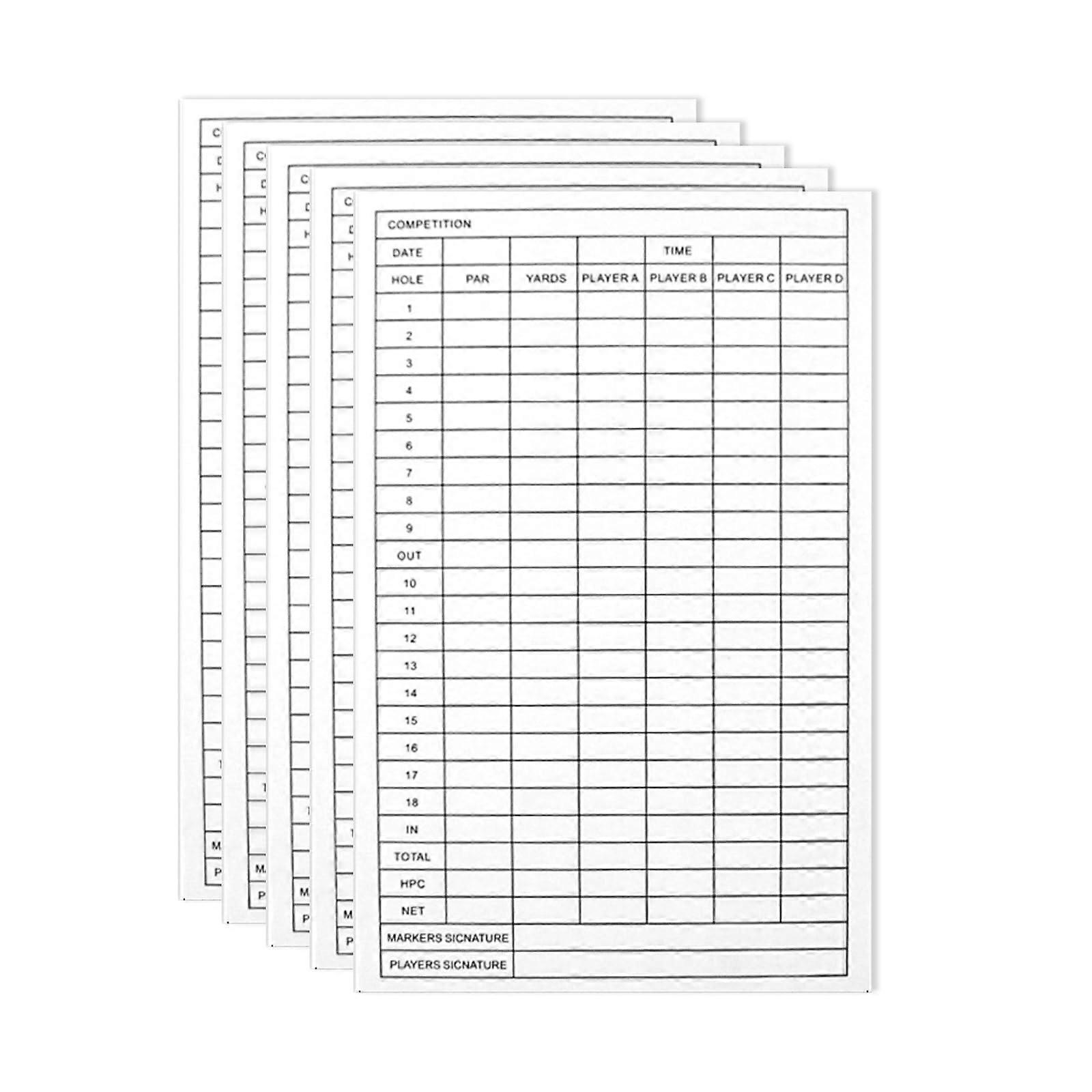 5/10pcs Golf Competition Scorecards Score Sport Score Record Cards Golf Accessories Durable