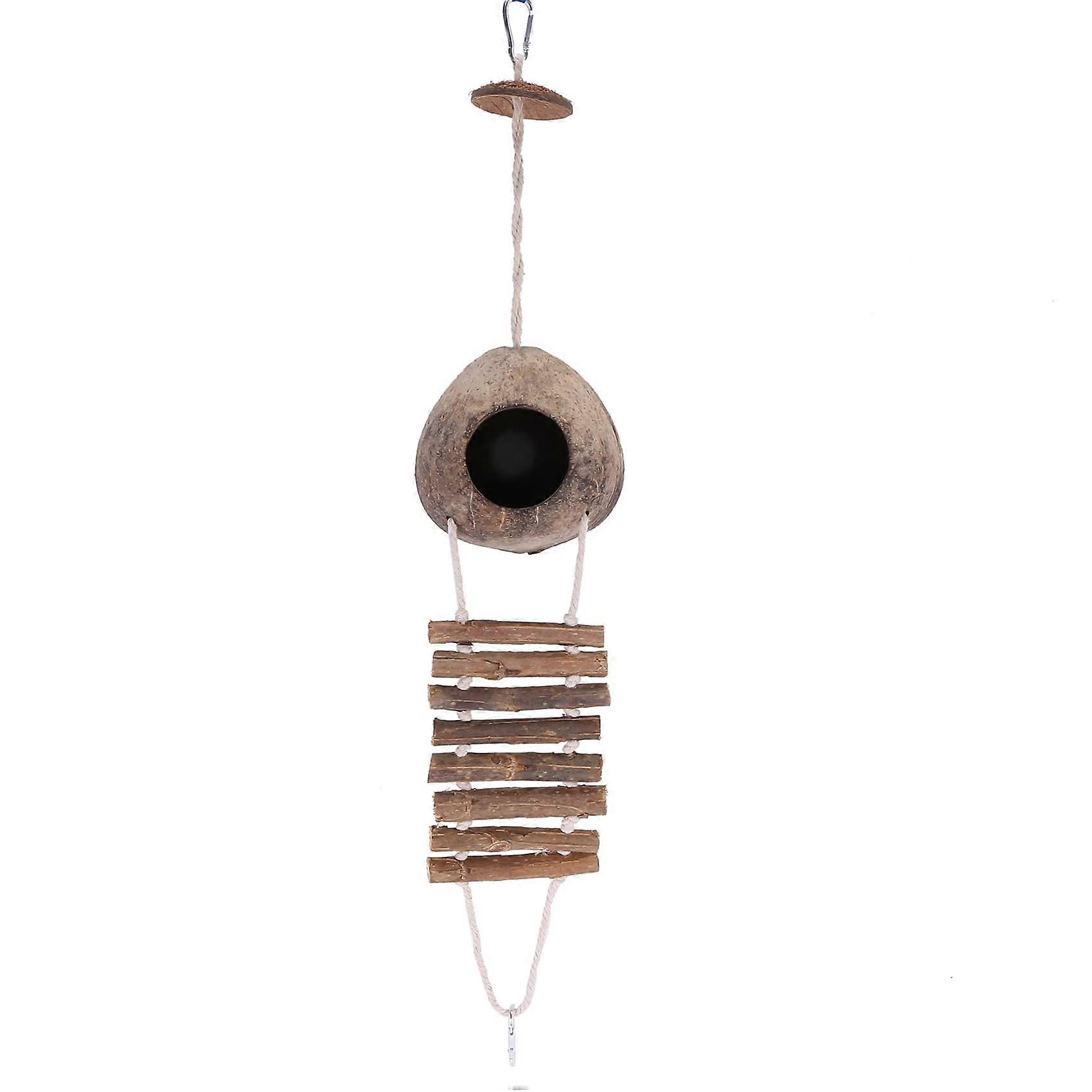 Coconut Hide 100% Natural Coconut Husk With Ladder For Bird Shell Hideaway Habitat 2